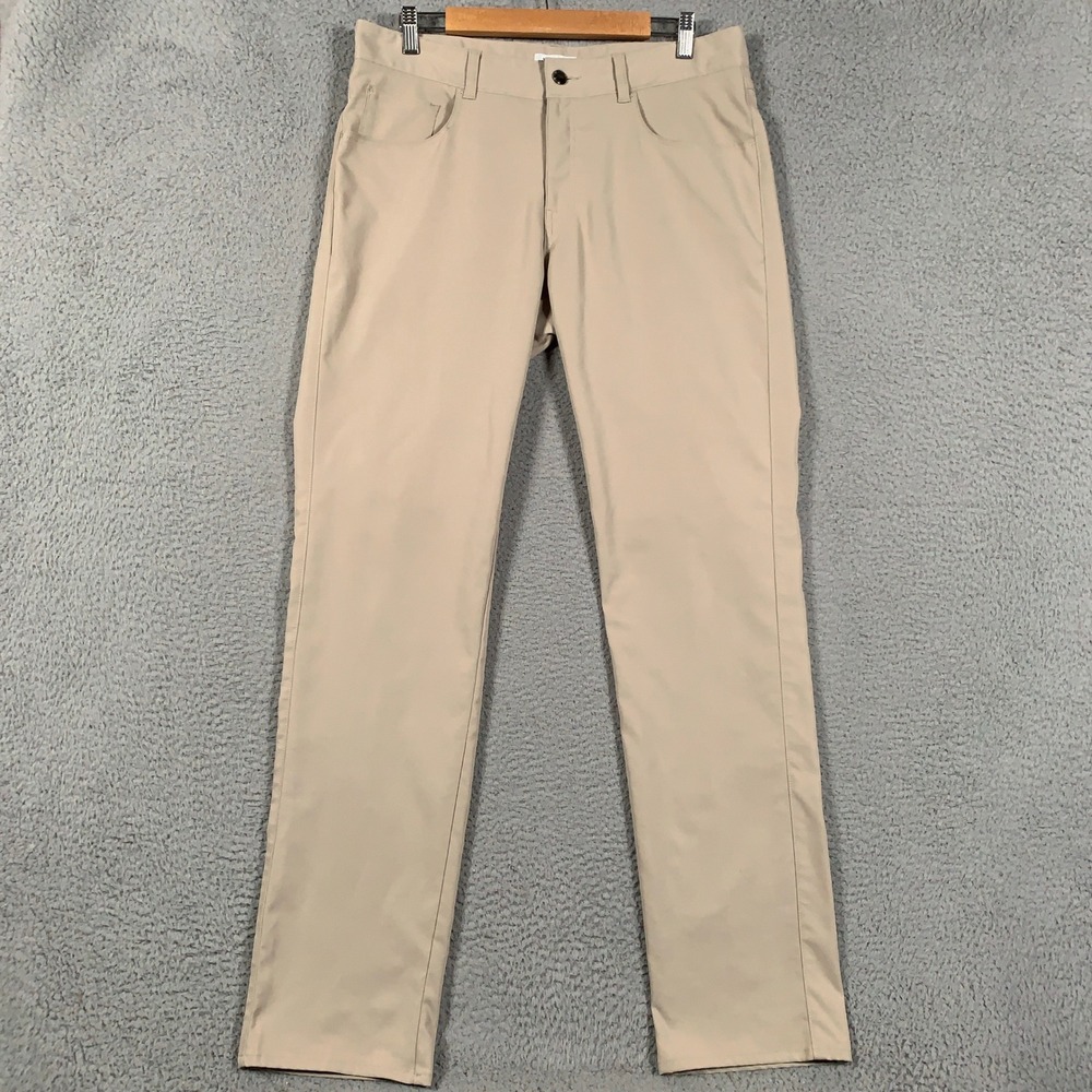 Peter Millar eb66 Golf Pant Men's 34x34 Khaki Tan Performance 5-Pocket Trousers